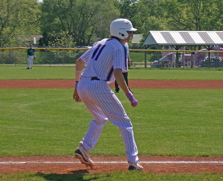 Corie Green preparing to steal home