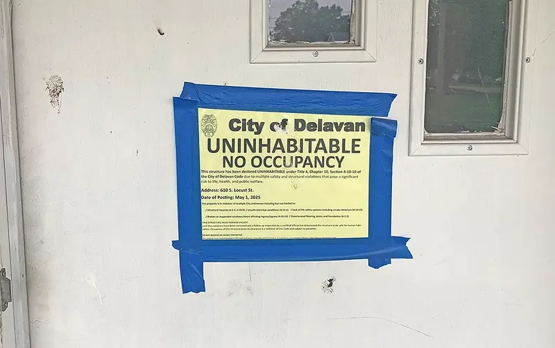 Placard placed at 610 S. Locust Street.