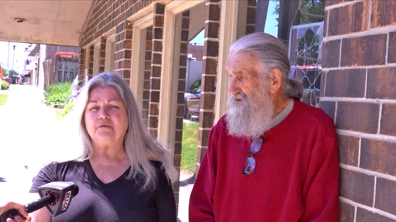 Donna and Ron Kofoid, owners of the Delavan An-Teek Mall, speak with WMBD’s Alex Berger during a news interview.