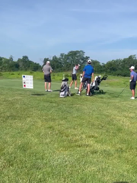 Grady Burrell tees off during the Optimist International Junior Golf Championship Midwest Qualifier at Red Tail Run, where he finished 7th with a strong, consistent performance.