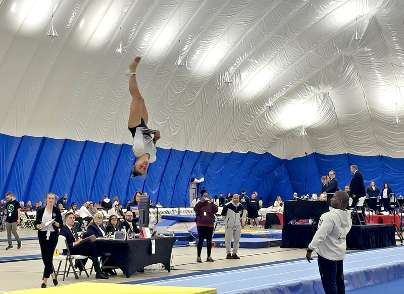 Weightless for a heartbeat—Amelia Gasper hangs in the sky, mid pass, where gravity takes a backseat and style does all the talking.