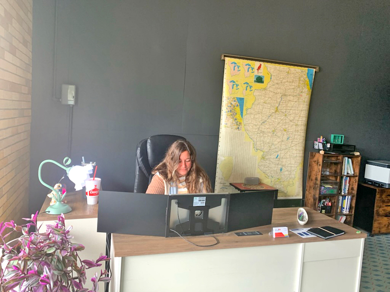 Felicia Farden, Regional Council Manager for Region 53 at Birth to Five Illinois, hard at work in her office on Locust Street in Delavan, supporting families and strengthening early childhood services across the region.