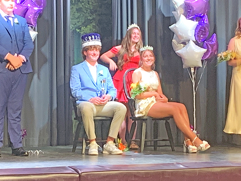 Crowned Carnival Royalty: Delavan High School junior Hunter Lusher and senior Addison Fisher smile following their coronation as King and Queen of Carnival, one of the highlights of the school’s annual festivities.